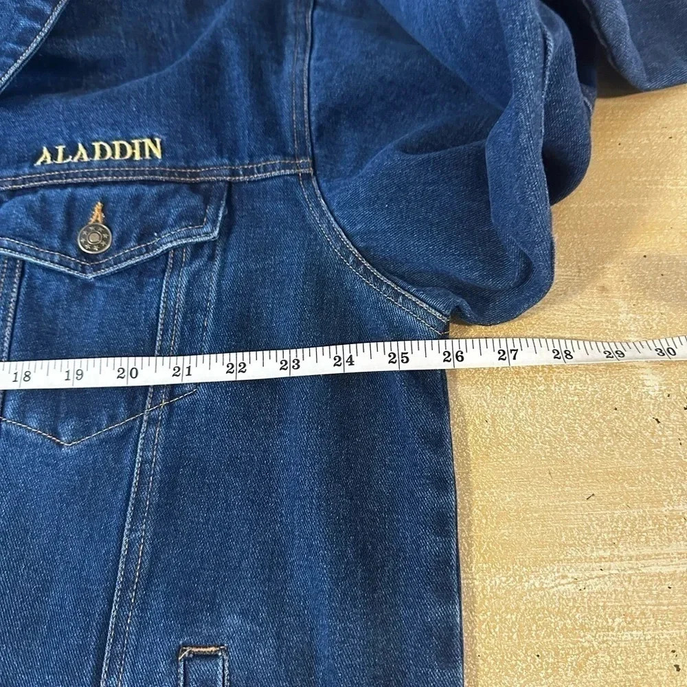 Vintage 90’s‎ Aladdin Las Vegas Casino Genie Lamp Jean Jacket Mens Size L - Picture 7 of 9